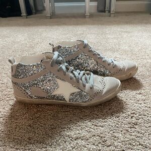 Golden Goose Superstar Glitter Mid Sneakers.  Size 7.5